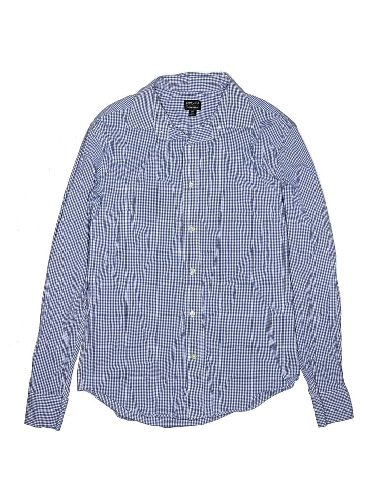 Pre-owned Crewcuts Kids' Long Sleeve Button Down Shirt In Blue