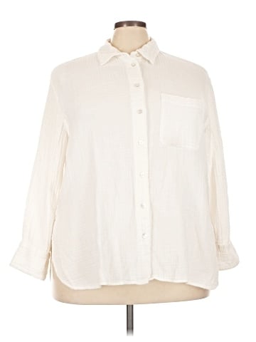 Lane Bryant 3/4 Sleeve Button-Down Shirt (view 1)