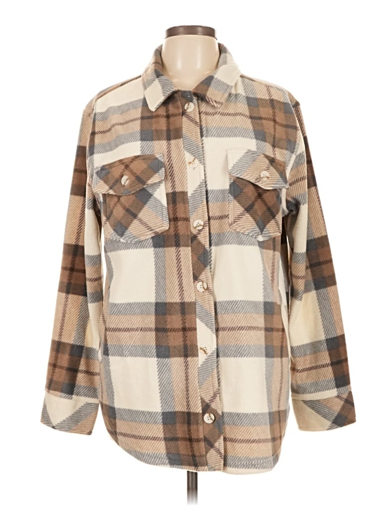 Pre-owned Thread & Supply Fleece Jacket In Brown