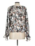 Entro Gray Blue Long Sleeve Blouse Size L - photo 2