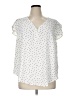 Torrid 100% Polyester Polka Dots White Short Sleeve Blouse Size 1X Plus (1) - photo 1