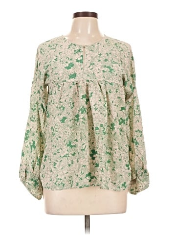 Maje Long Sleeve Silk Top (view 1)