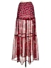 Express 100% Polyester Paisley Red Casual Skirt Size S - photo 2