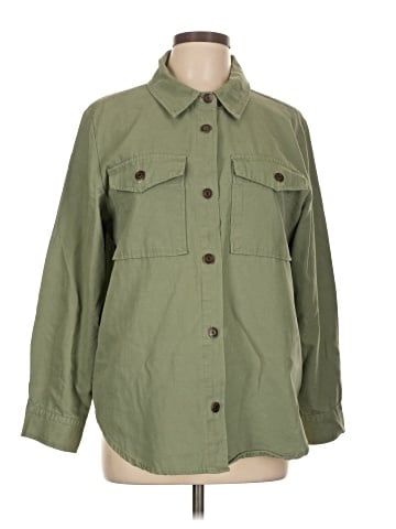 Kensie 3/4 Sleeve Button-Down Shirt (view 1)