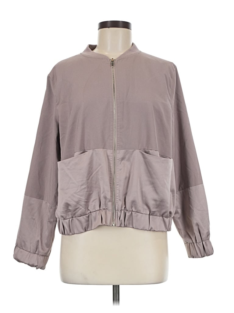 Pre-owned Missguided Track Jacket In Gray