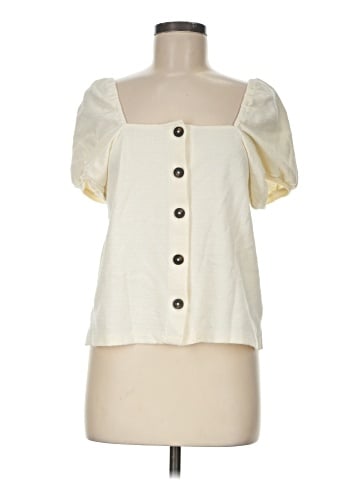 Madewell Jacquard Square-Neck Puff-Sleeve Top (view 1)