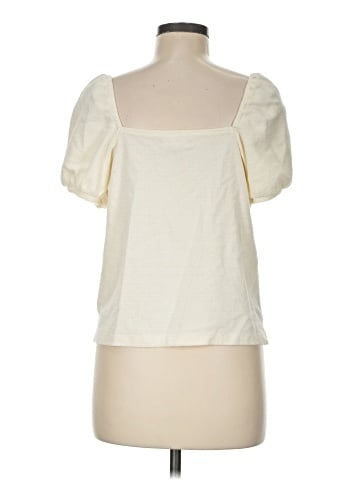 Madewell Jacquard Square-Neck Puff-Sleeve Top (view 2)