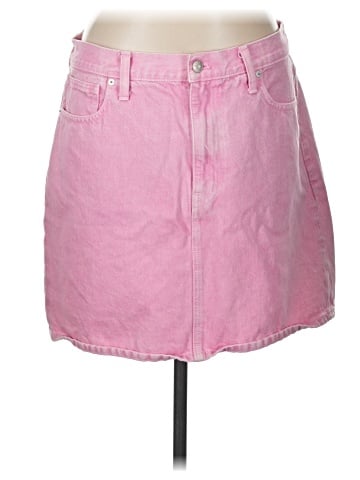 Madewell Denim Mini Skirt in Retro Pink (view 1)