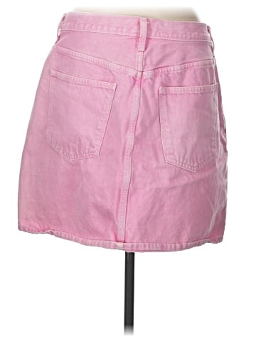 Madewell Denim Mini Skirt in Retro Pink (view 2)
