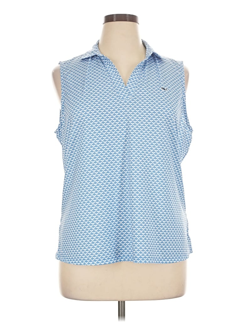 Pre-owned Vineyard Vines Performance Sleeveless Blouse In Blue