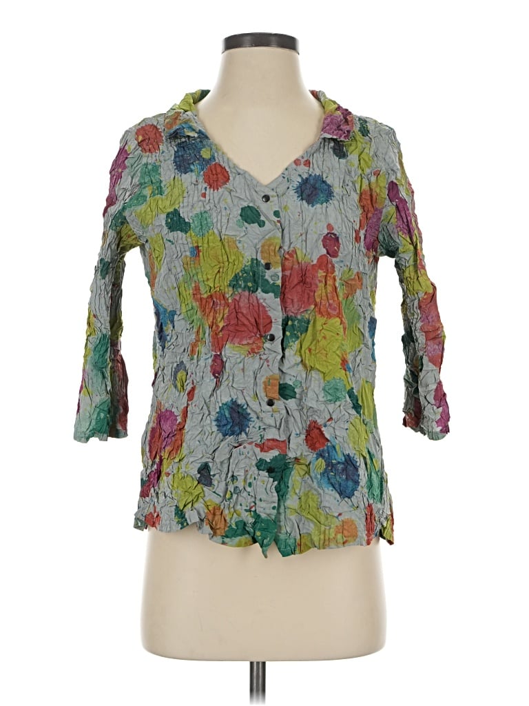 Pre-owned Babette 3/4 Sleeve Blouse In Green