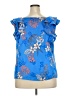Liz Claiborne 100% Polyester Blue Sleeveless Blouse Size XXL - photo 2