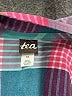 Tea 100% Cotton Color Block Pink Short Sleeve Button-Down Shirt Size 10 - photo 3