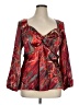 Lane Bryant 100% Polyester Red 3/4 Sleeve Blouse Size 14 - 16 Plus - photo 1