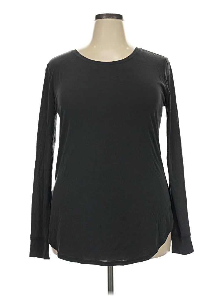 Pre-owned Zyia Active Long Sleeve T-shirt In Black