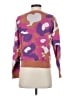Fate 100% Cotton Print Purple Pullover Sweater Size S - photo 2