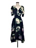 DKNY 100% Polyester Floral Black Cocktail Dress Size 8 - photo 1