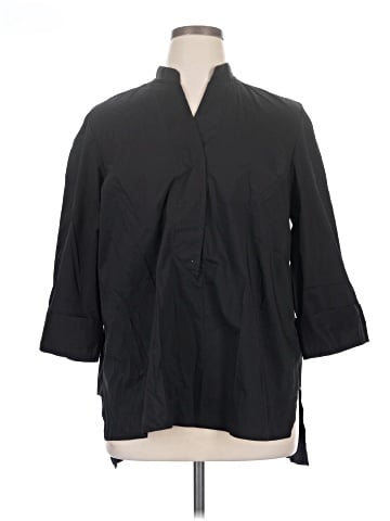 ELOQUII 3/4 Sleeve Button-Down Shirt (view 1)