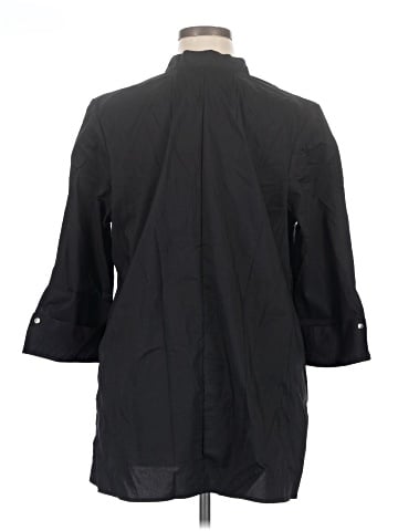 ELOQUII 3/4 Sleeve Button-Down Shirt (view 2)