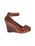 FRYE 100% Leather Brown Wedges Size 8 1/2 - photo 1