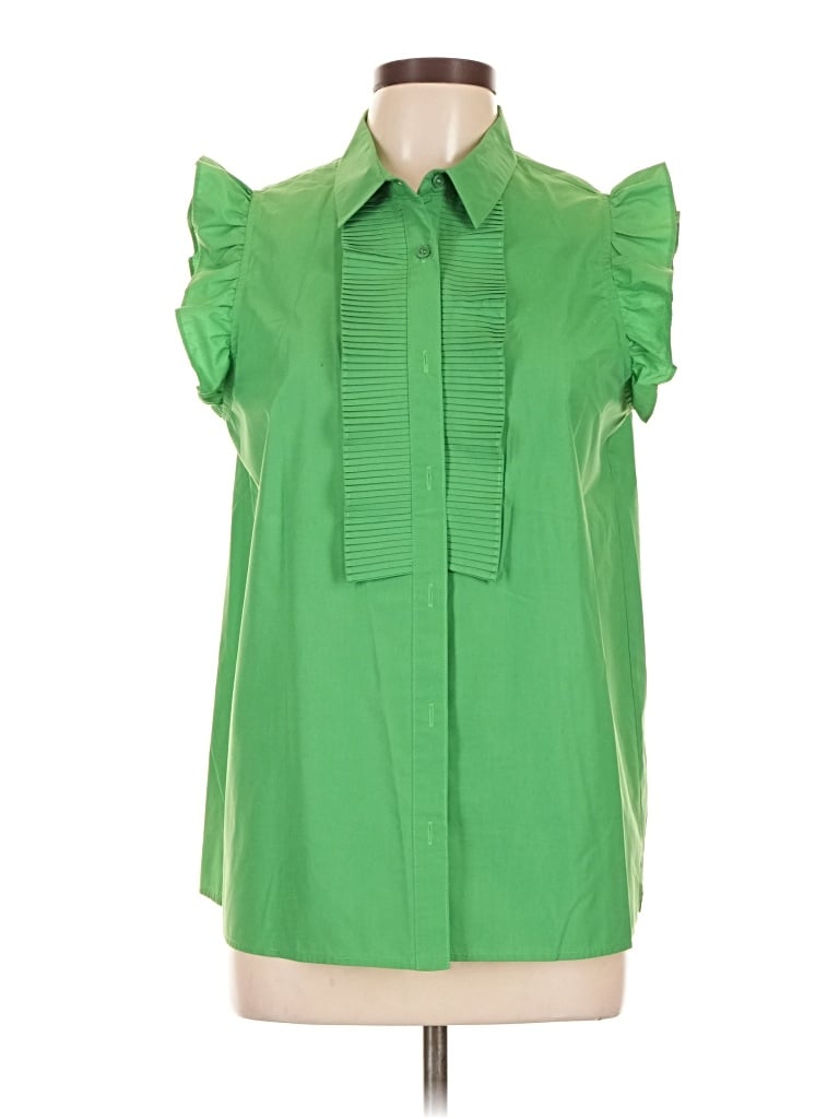 Pre-owned Jade Short Sleeve Blouse In Green