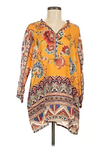 Johnny Was 3/4 Sleeve Silk Top (view 1)