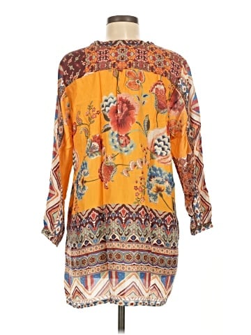 Johnny Was 3/4 Sleeve Silk Top (view 2)