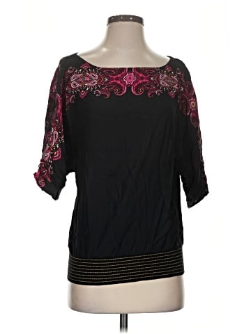 Cache 3/4 Sleeve Silk Top (view 1)