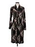 Connected Apparel Plaid Brown Casual Dress Size S - photo 1