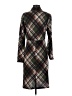 Connected Apparel Plaid Brown Casual Dress Size S - photo 2