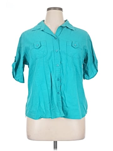White Stag 3/4 Sleeve Button-Down Shirt (view 1)