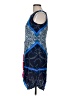 MSK 100% Rayon Graphic Blue Cocktail Dress Size M - photo 5