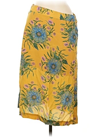 Madewell Silk Side-Button Skirt in Painted Blooms (view 1)