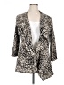 Calvin Klein Animal Print Black Ivory Blazer Size 14 - photo 1