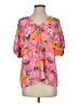 Crosby 100% Polyester Pink Short Sleeve Blouse Size S - photo 1