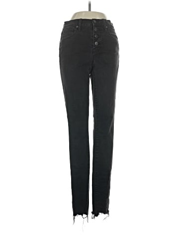 Madewell Tall 9" Mid-Rise Skinny Jeans in Berkeley Black: Button-Through Edition (view 1)