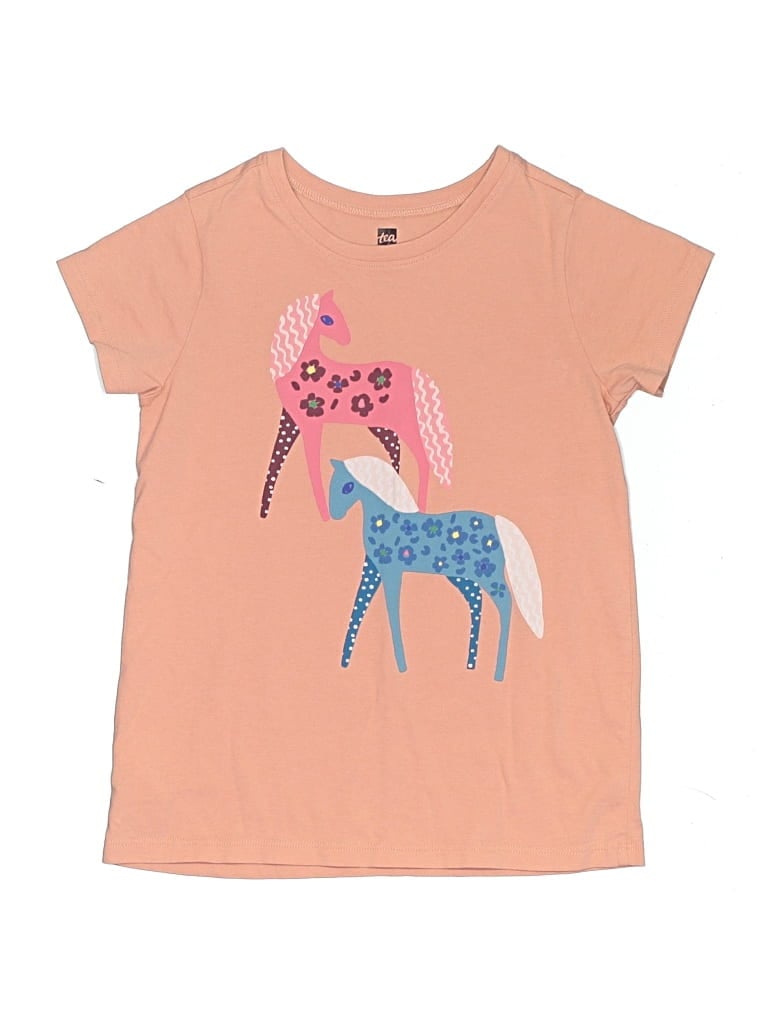 Pre-owned Tea Kids' Short Sleeve T-shirt In Pink