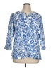 JM Collection 100% Linen Blue 3/4 Sleeve Blouse Size 14 - photo 1