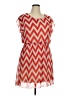 Tacera 100% Polyester Chevron-herringbone Red Casual Dress Size XL - photo 1