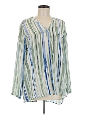 Nic + Zoe Long Sleeve Silk Top (view 1)