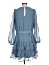 Express 100% Polyester Polka Dots Blue Casual Dress Size L - photo 2