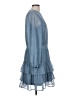Express 100% Polyester Polka Dots Blue Casual Dress Size L - photo 4