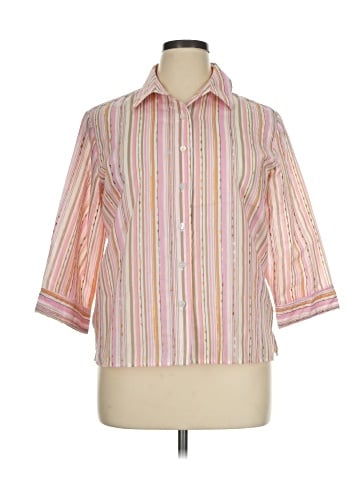 Unbranded 3/4 Sleeve Button-Down Shirt (view 1)