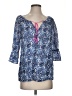 Milly Blue 3/4 Sleeve Blouse Size S - photo 1