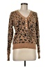 Heartloom Animal Print Brown Pullover Sweater Size M - photo 1