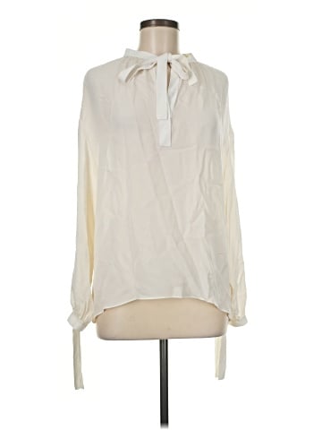 Vince. Long Sleeve Silk Top (view 1)