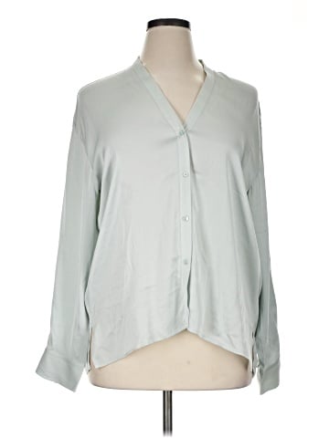 Vince. Long Sleeve Silk Top (view 1)