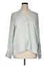 Vince. Silver Long Sleeve Silk Top Size XL - photo 1