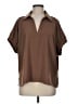 Entro 100% Polyester Brown Short Sleeve Blouse Size M - photo 1