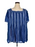 Johnny Was 100% Polyester Blue Short Sleeve Blouse Size 3X - photo 1